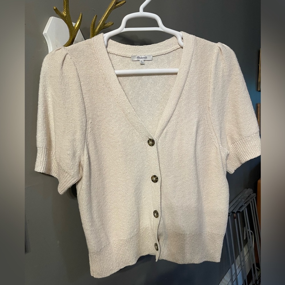 Madewell Cotton Cardigan.  Off white size XL